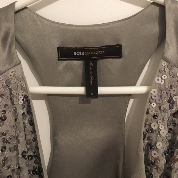 BCBGMaxAzria silver sequinned tank - Picture 4 of 5